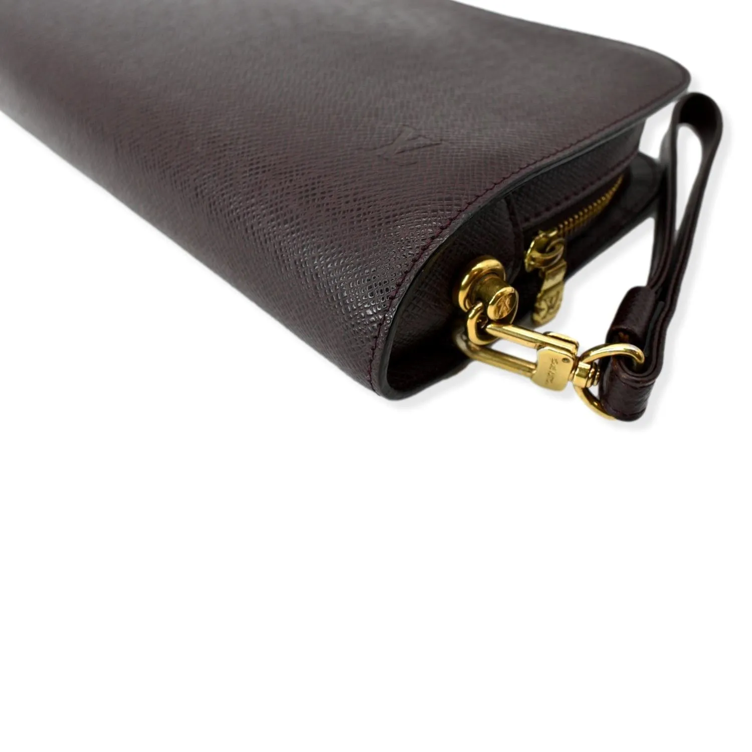 LOUIS VUITTON Orsay Taiga Leather Clutch Bag Purple