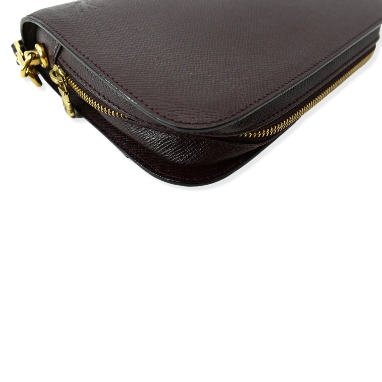LOUIS VUITTON Orsay Taiga Leather Clutch Bag Purple