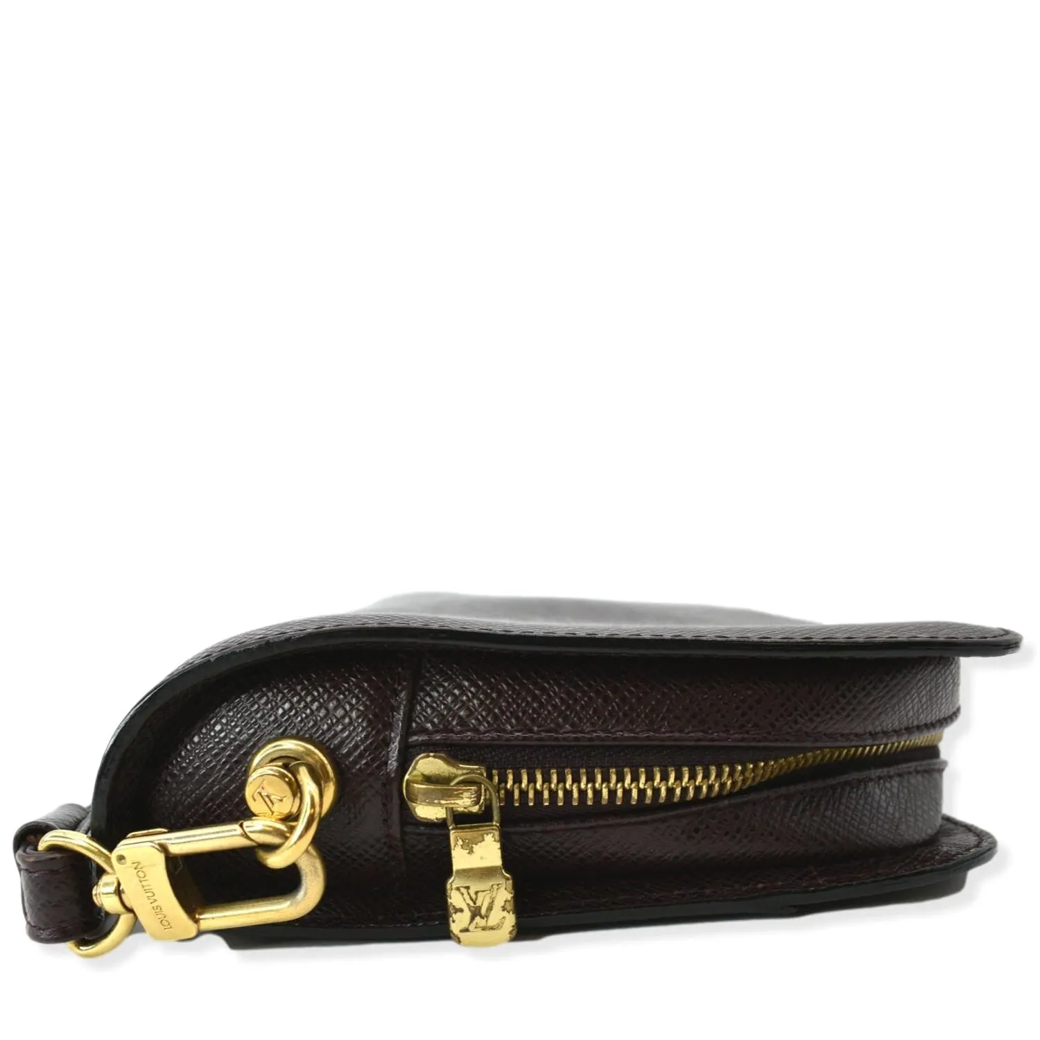 LOUIS VUITTON Orsay Taiga Leather Clutch Bag Purple