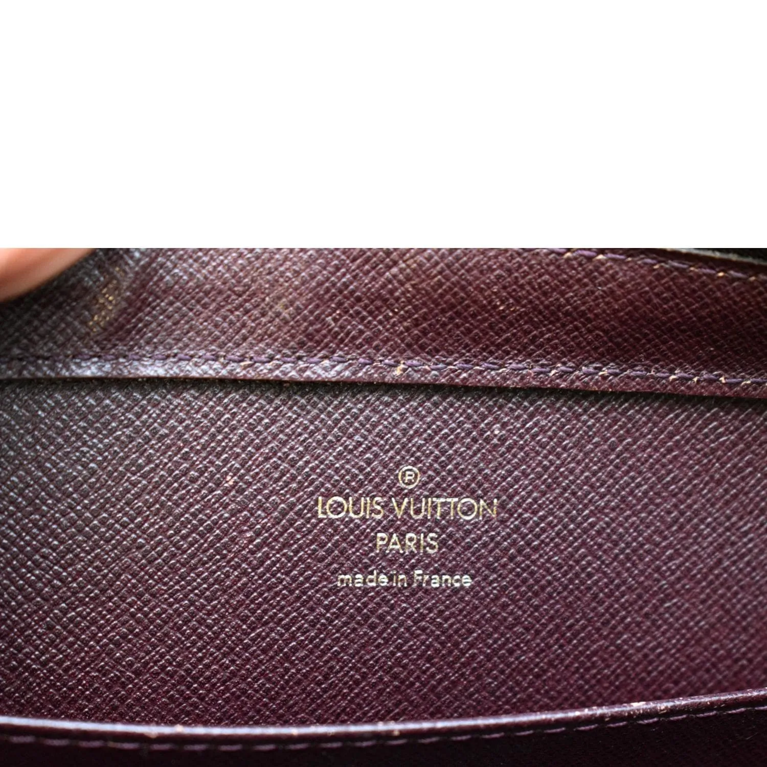 LOUIS VUITTON Orsay Taiga Leather Clutch Bag Purple
