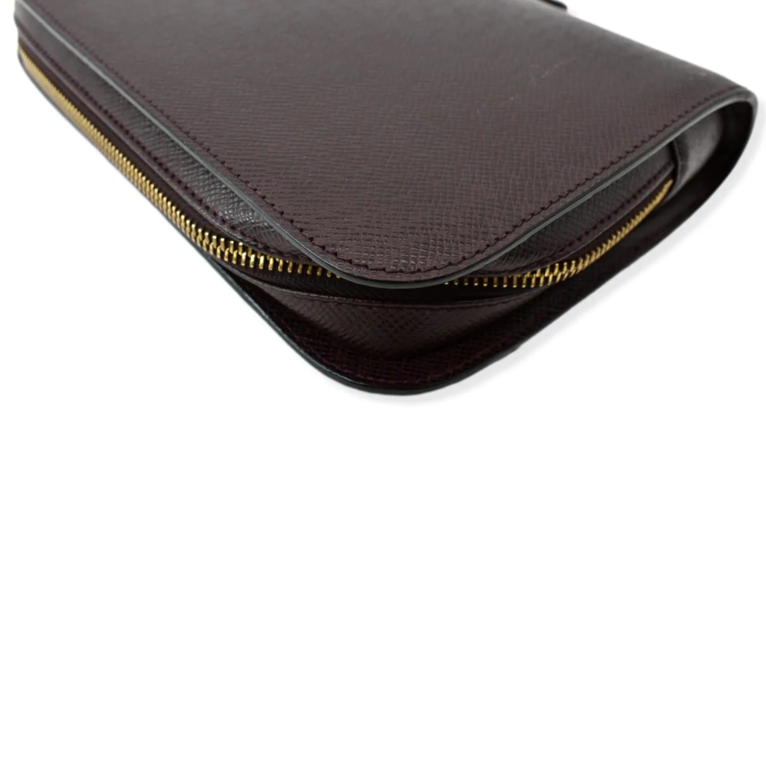 LOUIS VUITTON Orsay Taiga Leather Clutch Bag Purple
