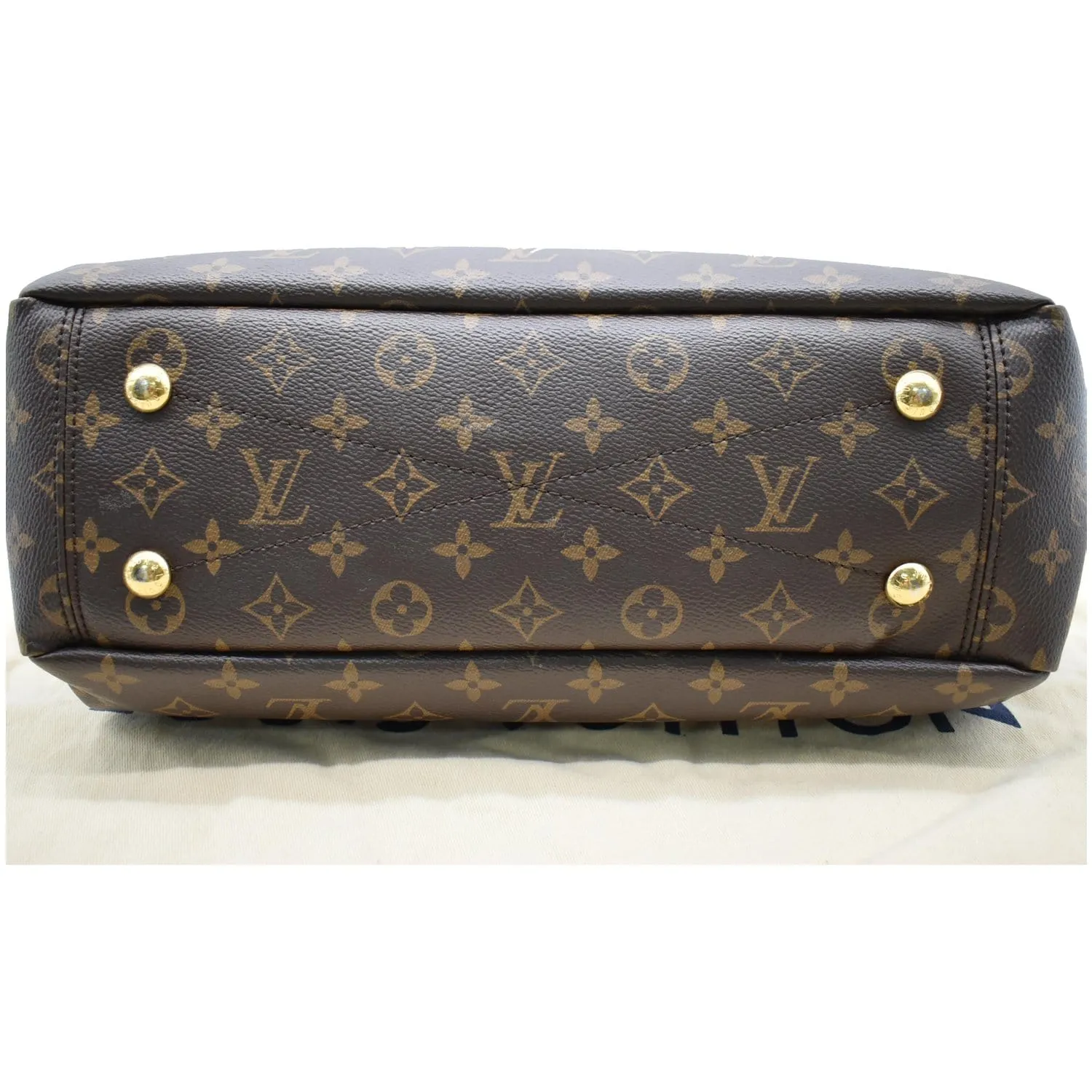 LOUIS VUITTON Pallas Chain Monogram Canvas Shopper Tote Bag Brown
