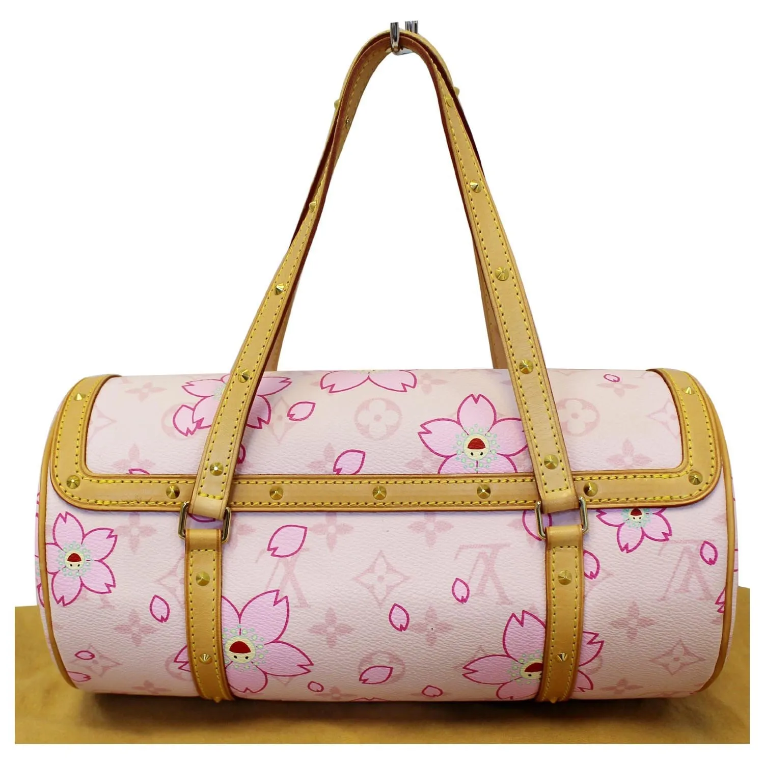 LOUIS VUITTON Papillon Pink Monogram Cherry Blossom Tote Handbag