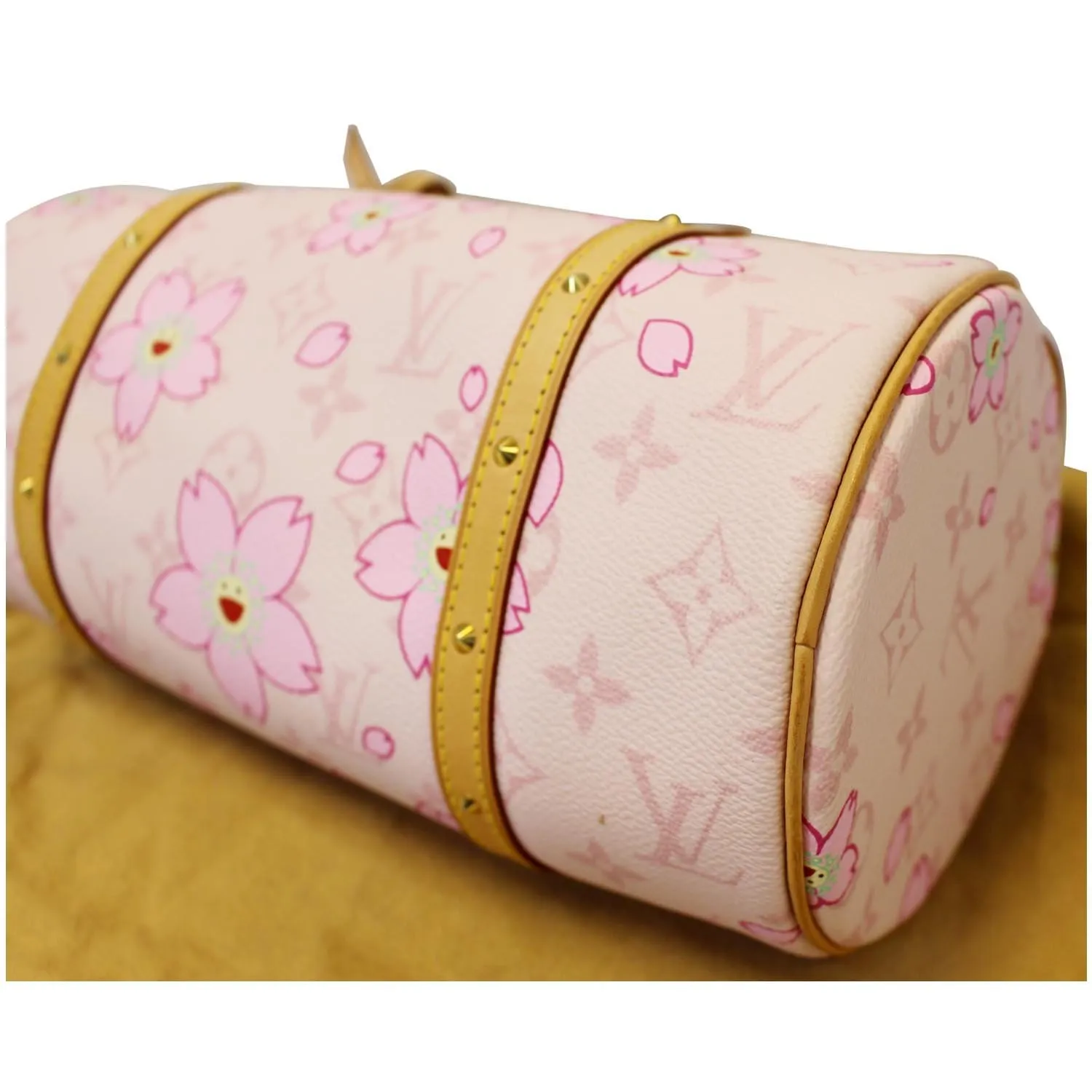 LOUIS VUITTON Papillon Pink Monogram Cherry Blossom Tote Handbag