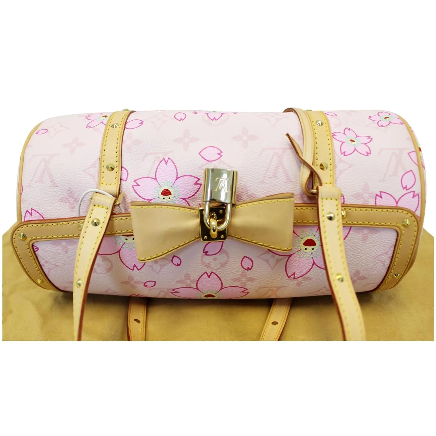 LOUIS VUITTON Papillon Pink Monogram Cherry Blossom Tote Handbag