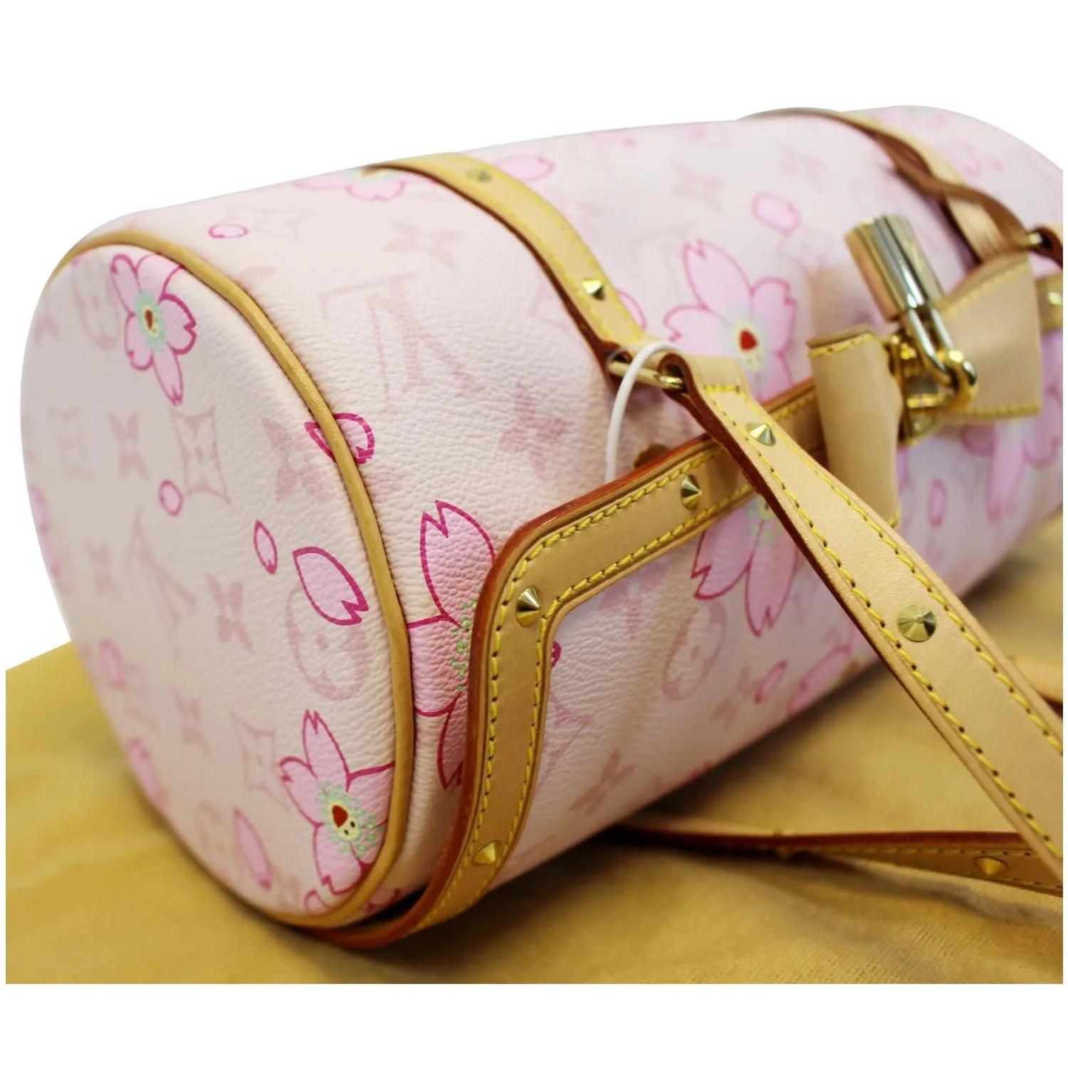 LOUIS VUITTON Papillon Pink Monogram Cherry Blossom Tote Handbag