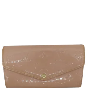 LOUIS VUITTON Sarah Monogram Vernis Leather Chain Wallet Light Pink