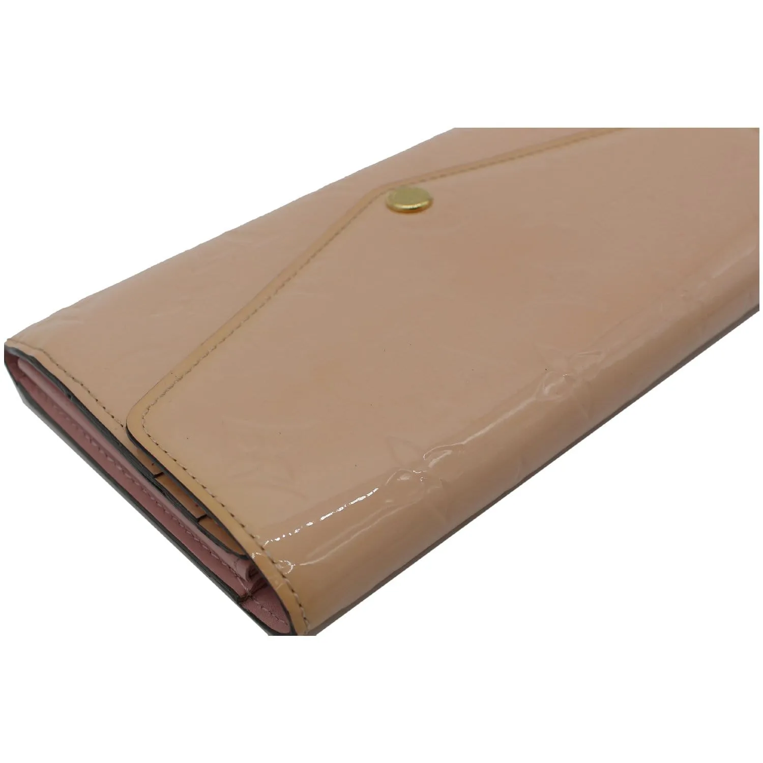 LOUIS VUITTON Sarah Monogram Vernis Leather Chain Wallet Light Pink