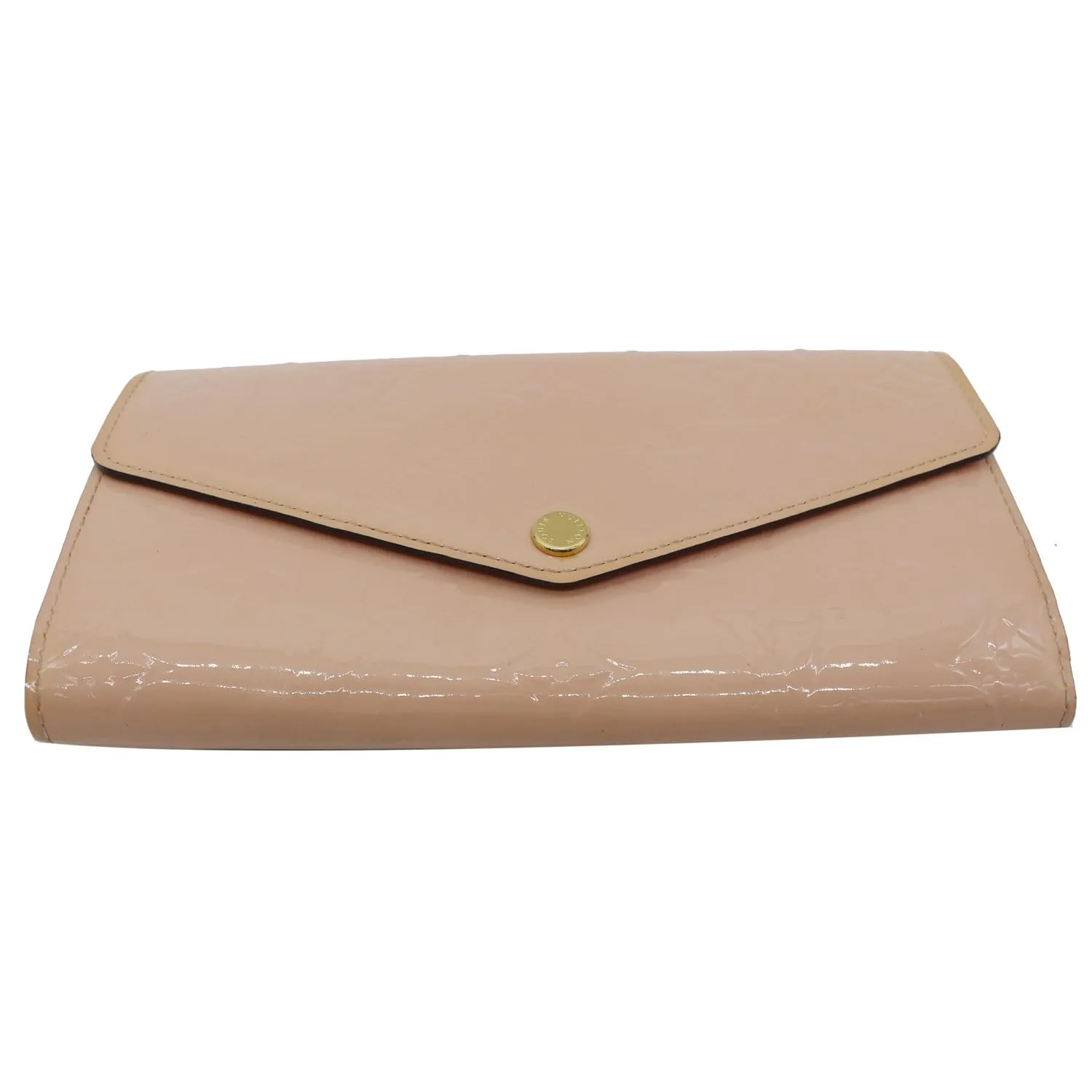 LOUIS VUITTON Sarah Monogram Vernis Leather Chain Wallet Light Pink