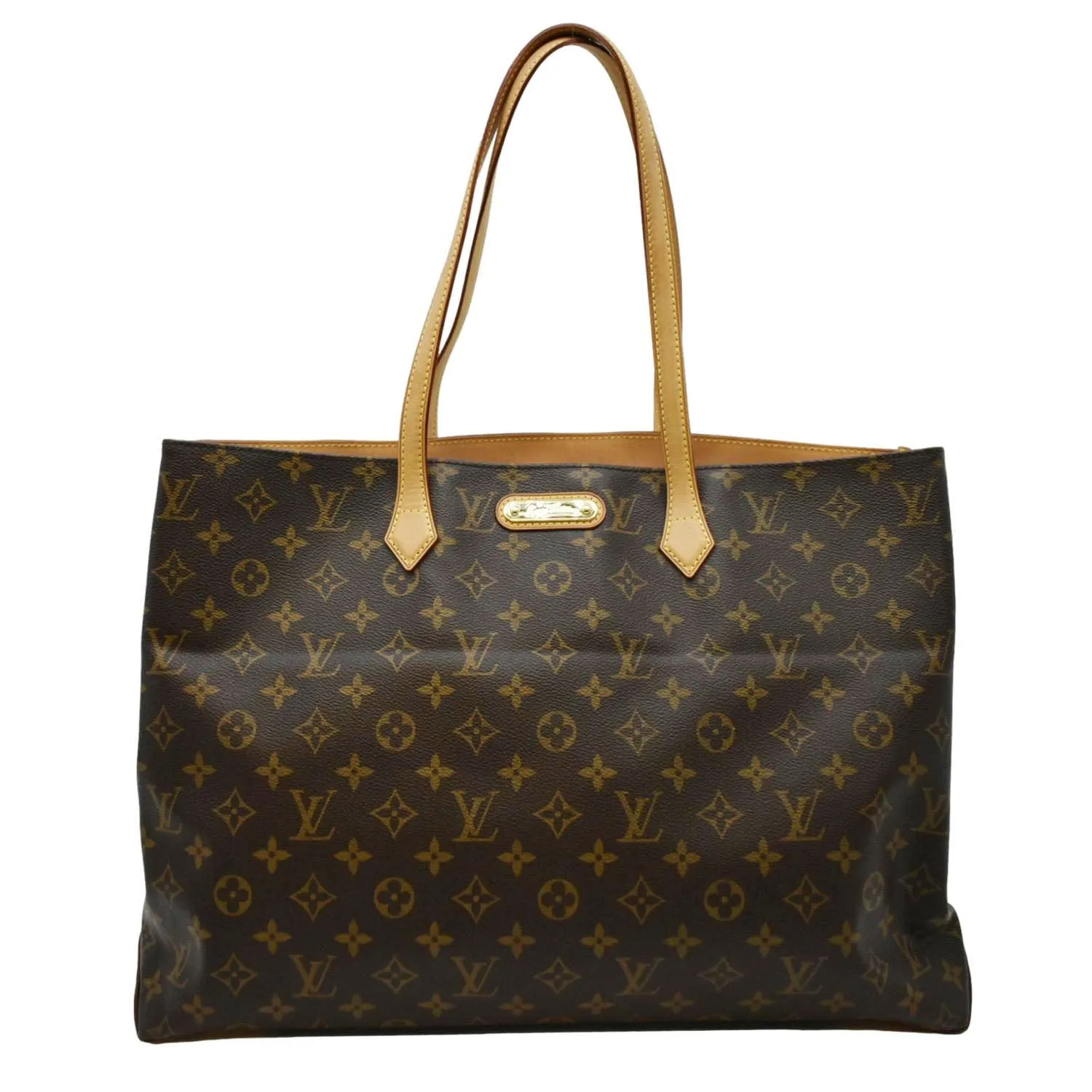 LOUIS VUITTON Wilshire GM Monogram Canvas Tote Shoulder Bag Brown