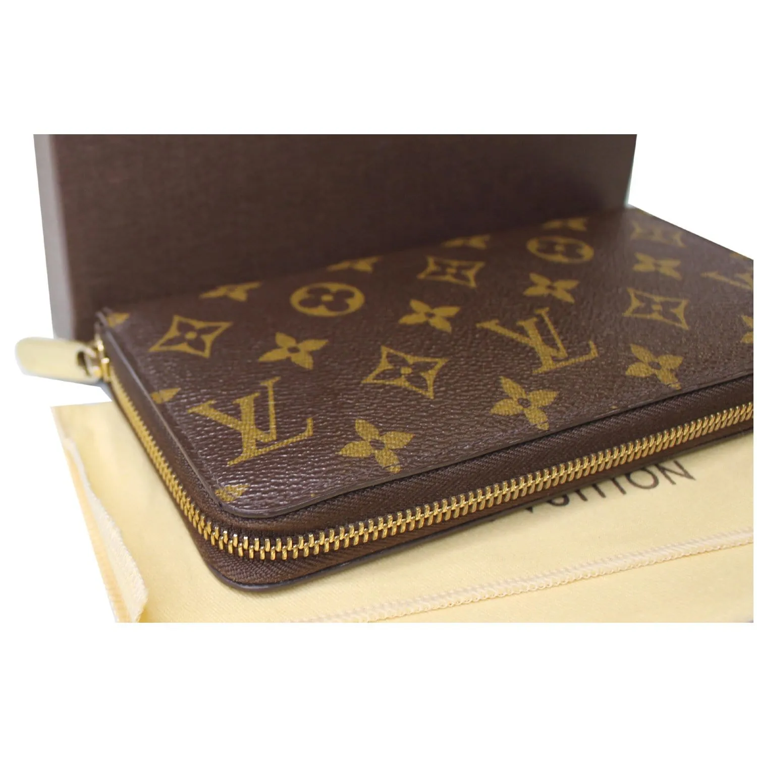 LOUIS VUITTON Zippy Monogram Canvas Long Wallet Brown