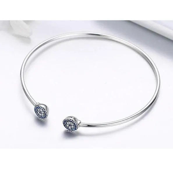Lucky Blue Eye Bangle - 925 Sterling Silver