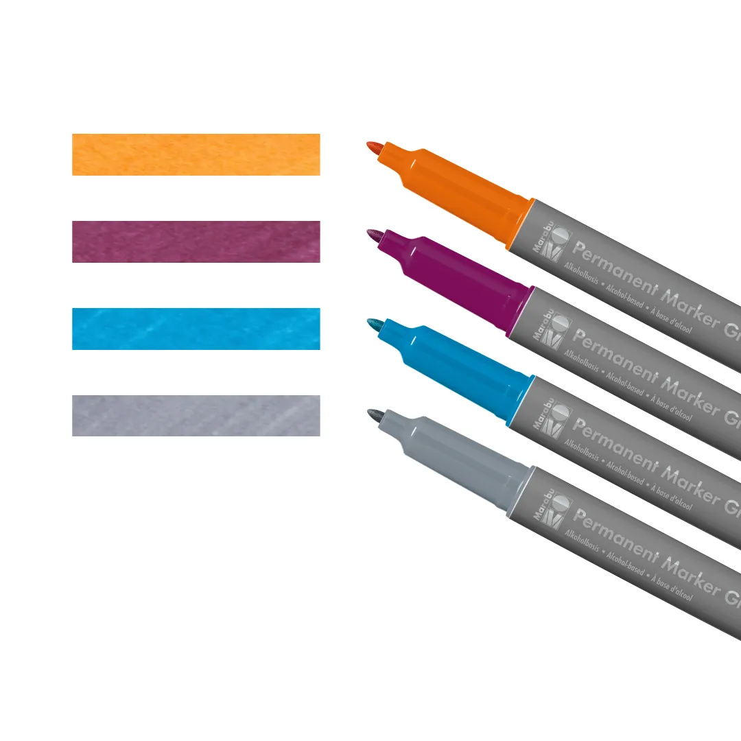 Marabu Graphix Permanent Marker 4 Set-of customer curated colors by SketchBox