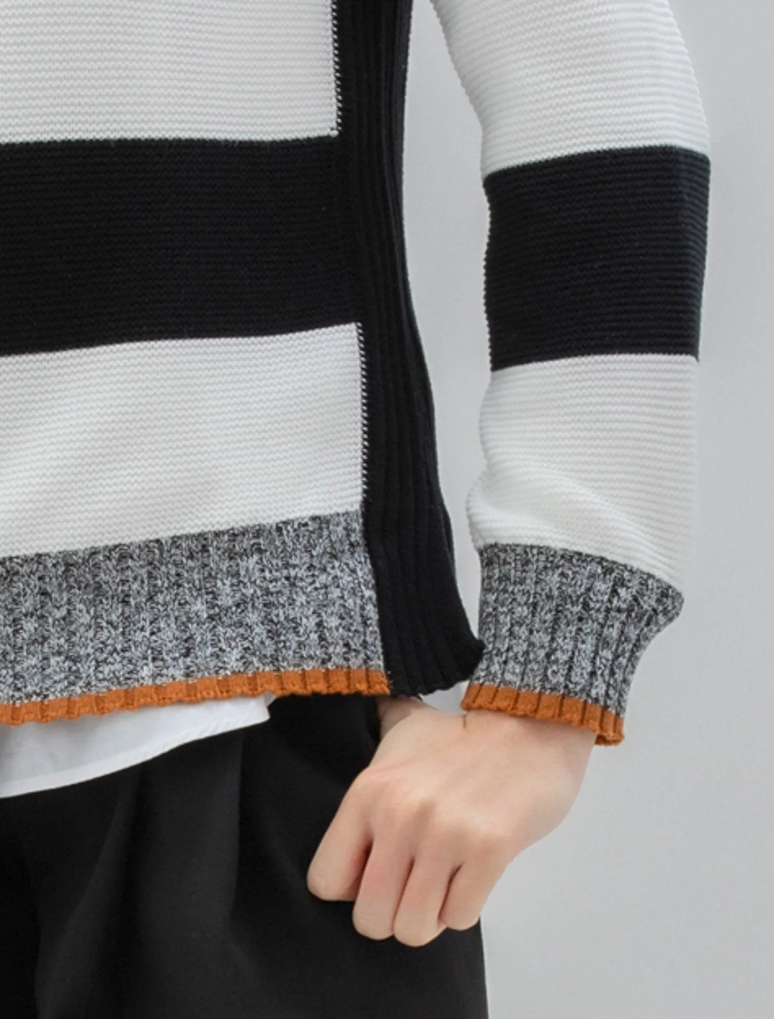 Marble Ladies LARGE STRIPES JUMPER Black & White