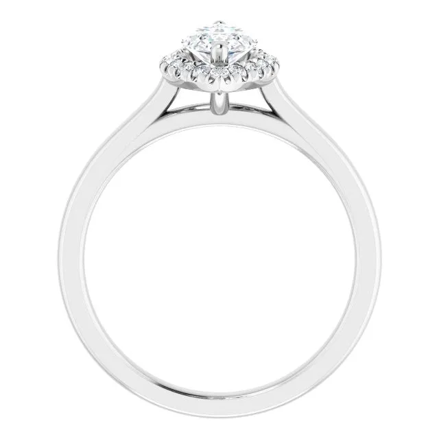 Marquise Cut Diamond Halo Engagement Ring