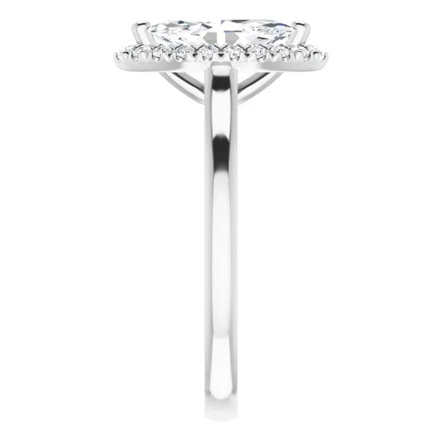Marquise Cut Diamond Halo Engagement Ring