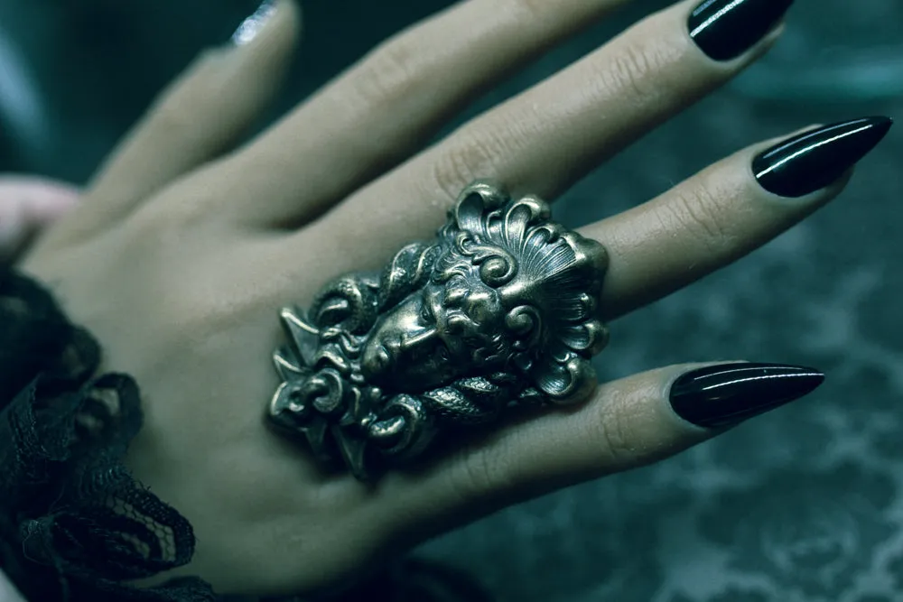 Massive Medusa Head Statement Ring