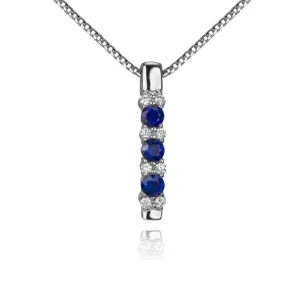 Max Strauss White Gold Diamond and Sapphire Necklace