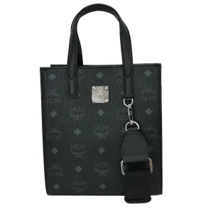 MCM Klassik Monogram Print Leather Tote Bag Black