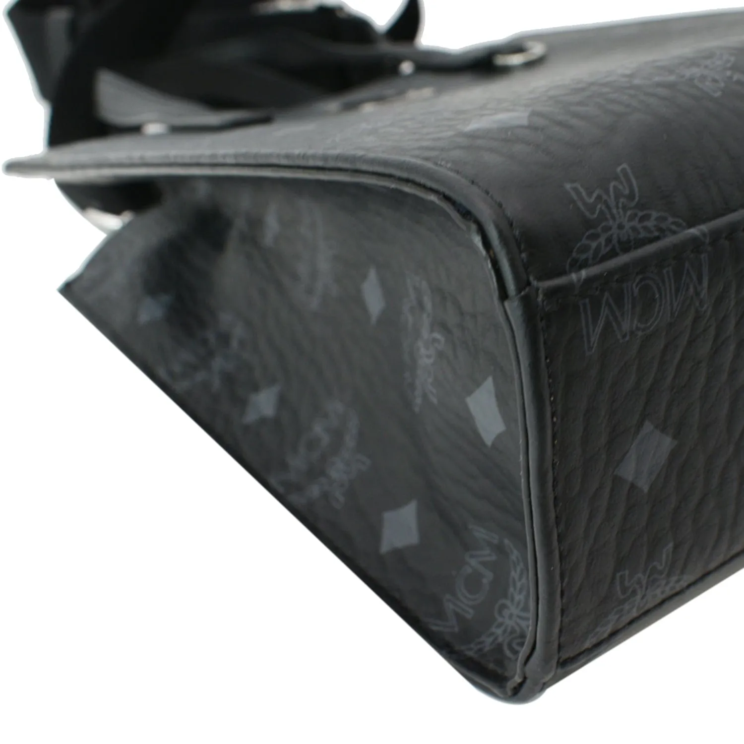 MCM Klassik Monogram Print Leather Tote Bag Black
