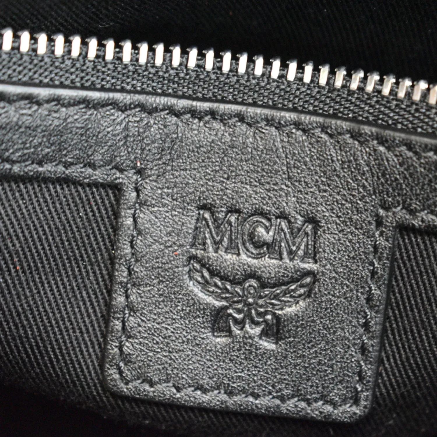 MCM Klassik Monogram Print Leather Tote Bag Black