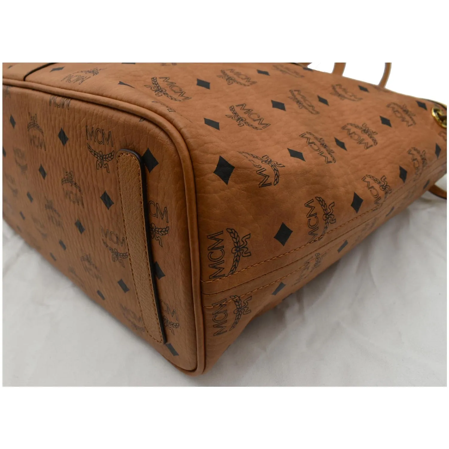 MCM Reversible Liz Medium Visetos Canvas Shopper Tote Bag Brown