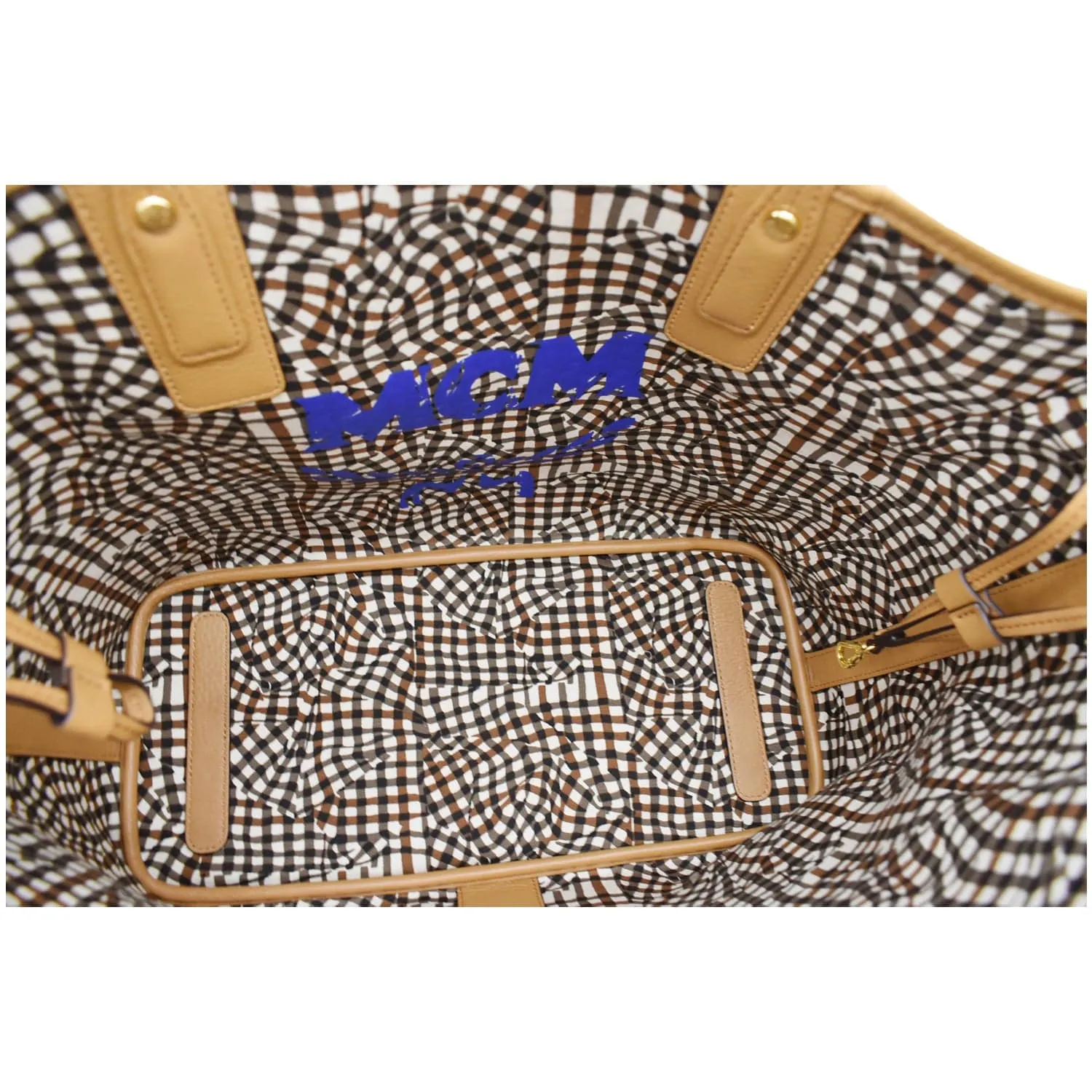 MCM Reversible Liz Medium Visetos Canvas Shopper Tote Bag Brown