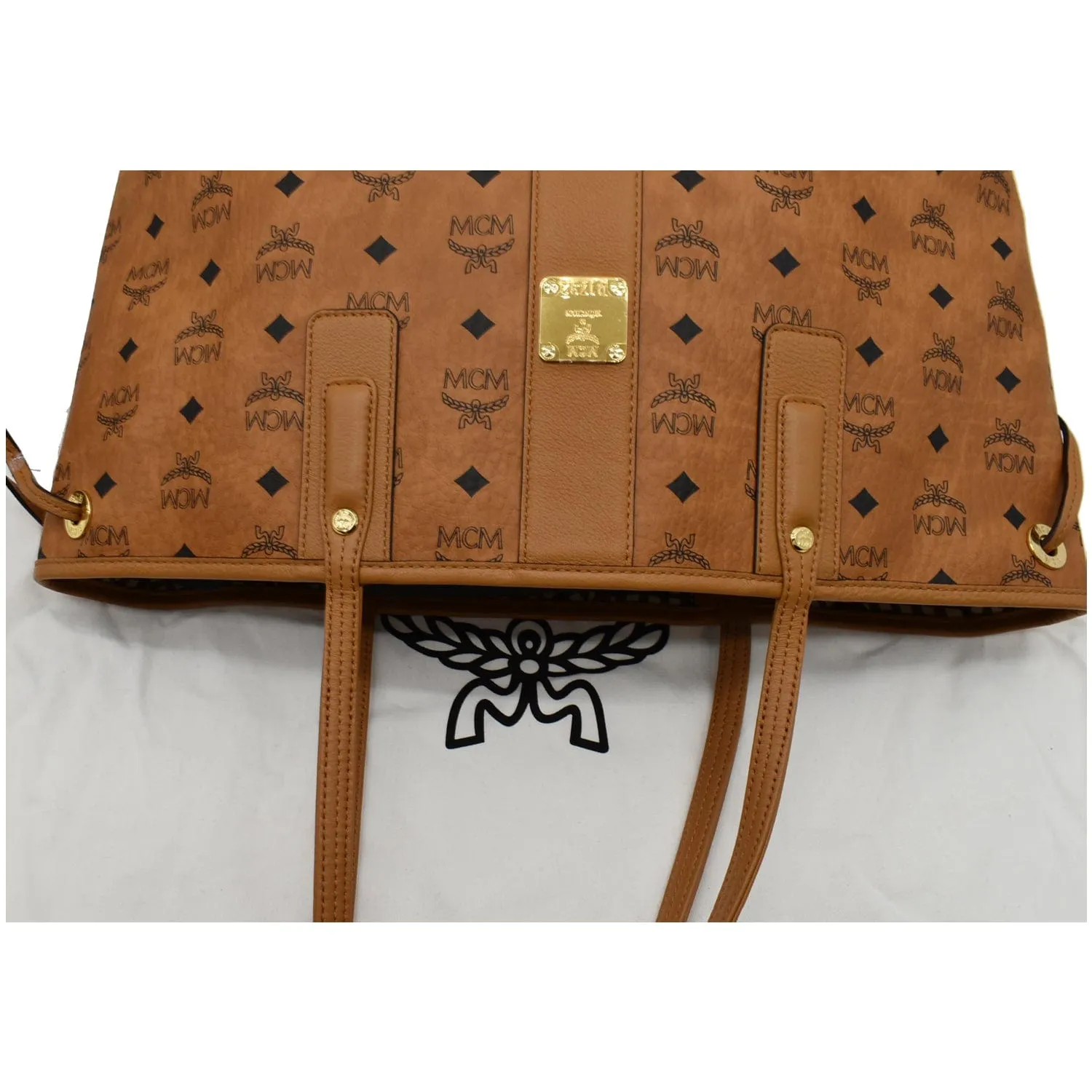 MCM Reversible Liz Medium Visetos Canvas Shopper Tote Bag Brown