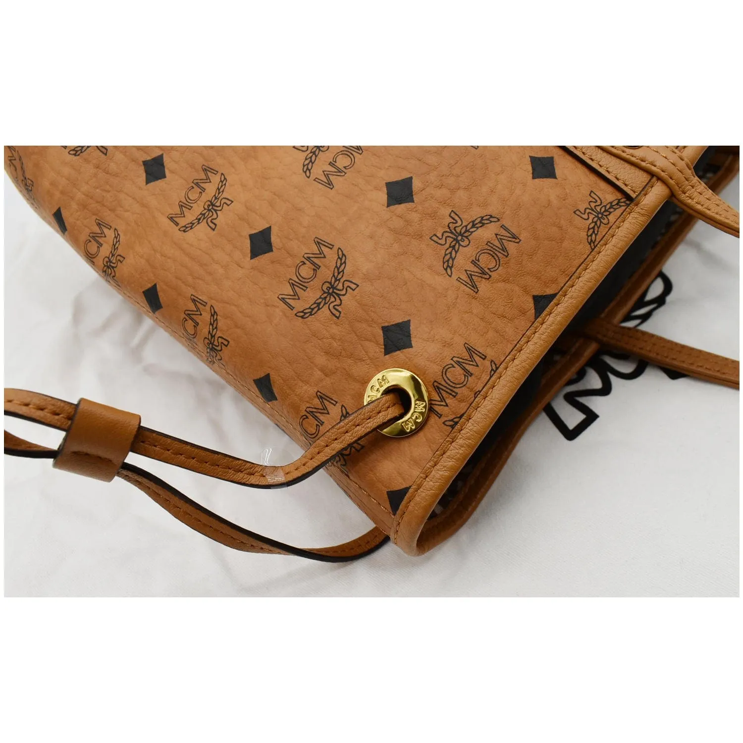 MCM Reversible Liz Medium Visetos Canvas Shopper Tote Bag Brown