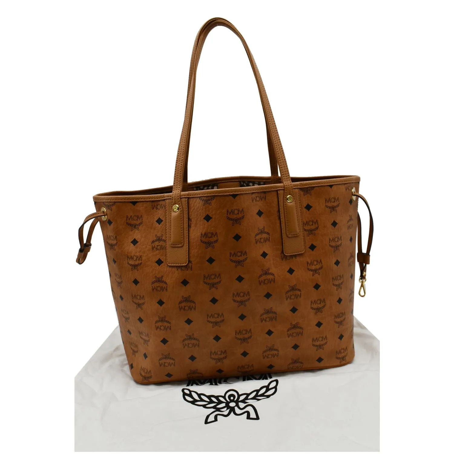 MCM Reversible Liz Medium Visetos Canvas Shopper Tote Bag Brown