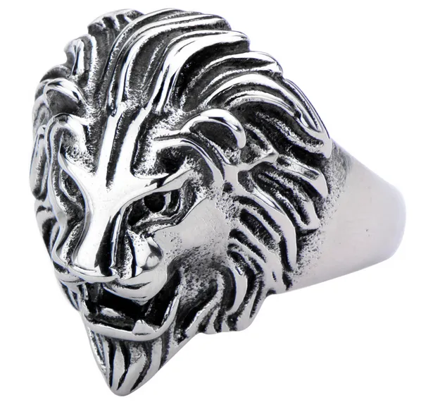 Men's Stainless Steel Lion Head Ring