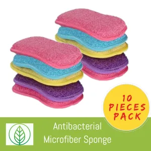 Microfiber Scrubbing Sponge – Multi-Pack Dual-Action Antibacterial Scrubbers