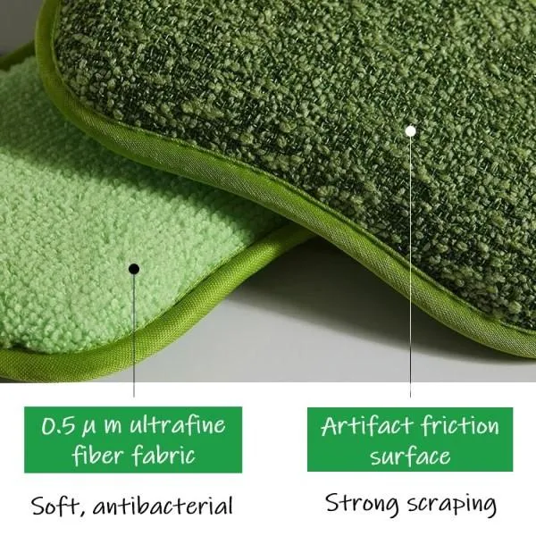 Microfiber Scrubbing Sponge – Multi-Pack Dual-Action Antibacterial Scrubbers