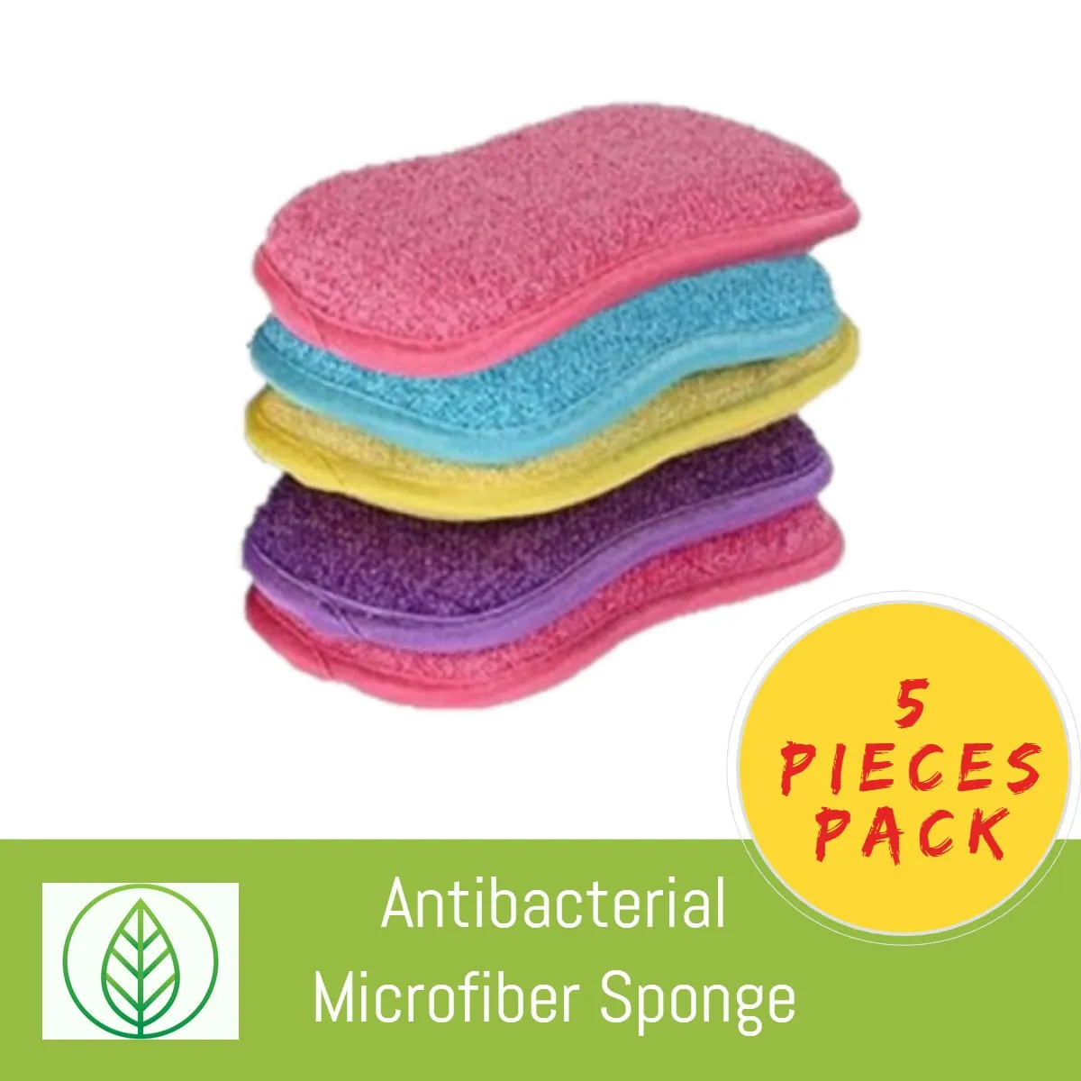 Microfiber Scrubbing Sponge – Multi-Pack Dual-Action Antibacterial Scrubbers