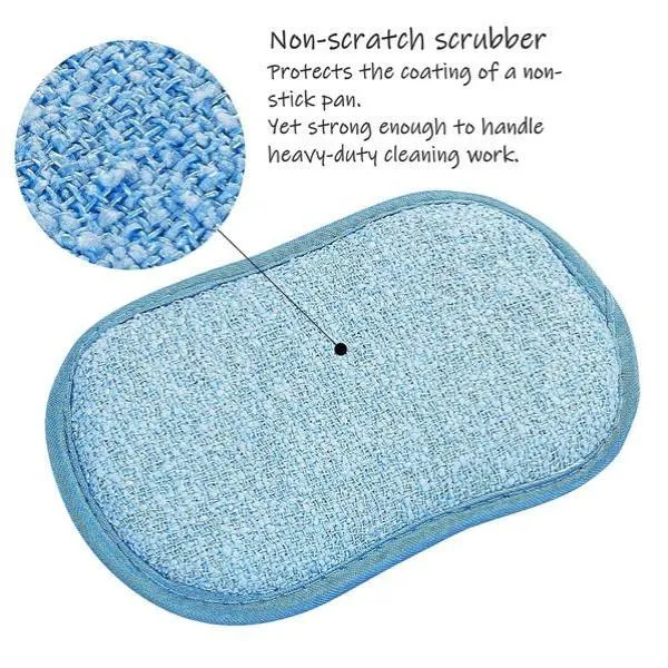 Microfiber Scrubbing Sponge – Multi-Pack Dual-Action Antibacterial Scrubbers