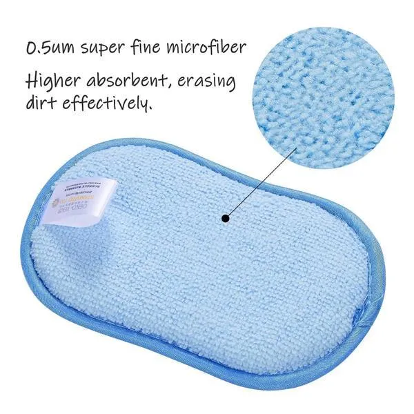 Microfiber Scrubbing Sponge – Multi-Pack Dual-Action Antibacterial Scrubbers