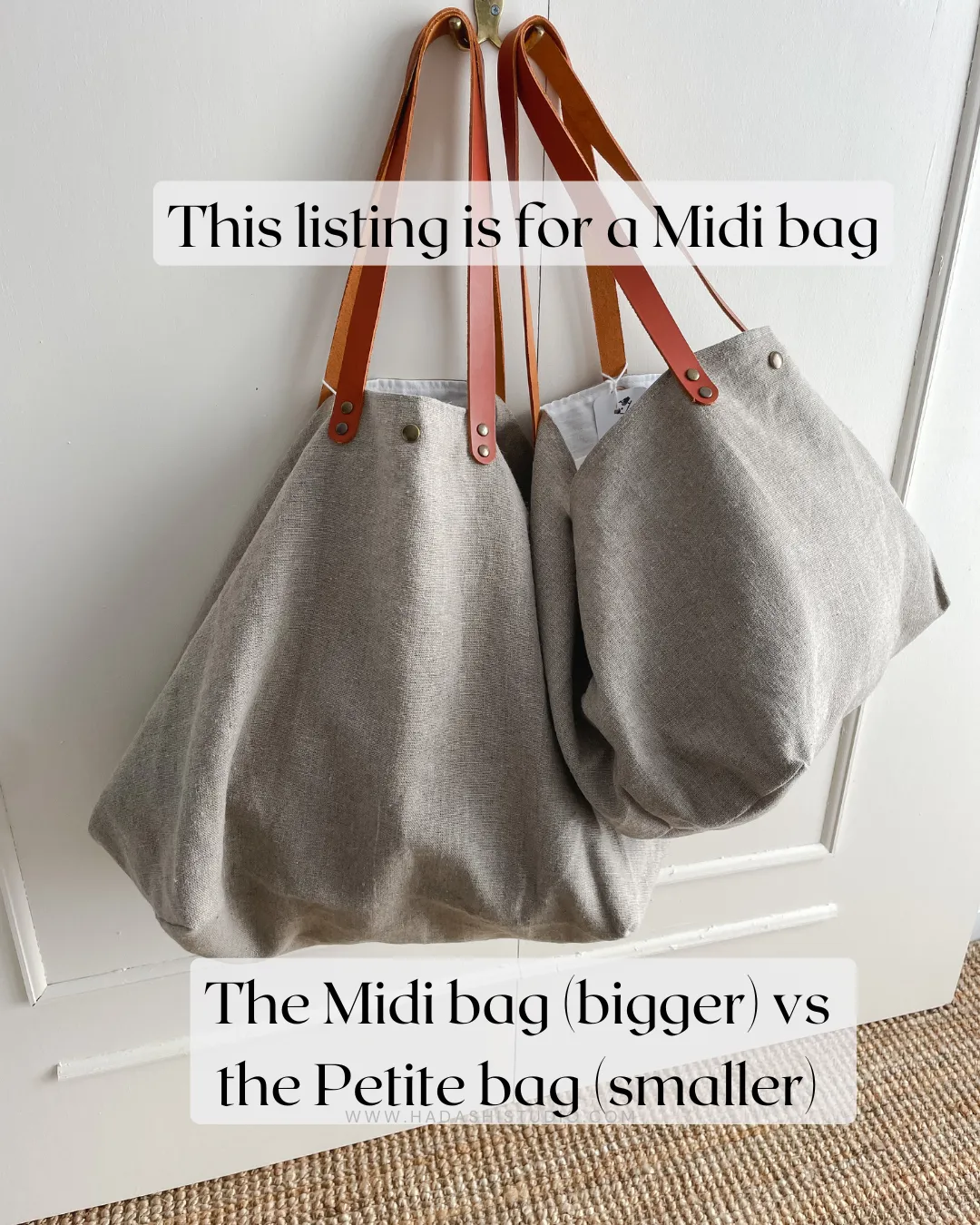 MIDI beach bag: stripes in natural