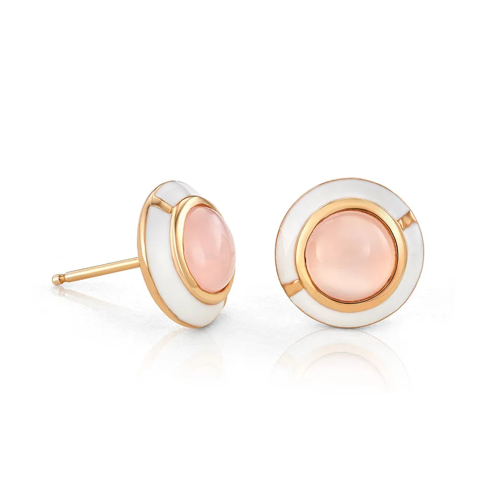 MINI GEO PINK CHALCEDONY EARRING