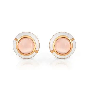MINI GEO PINK CHALCEDONY EARRING