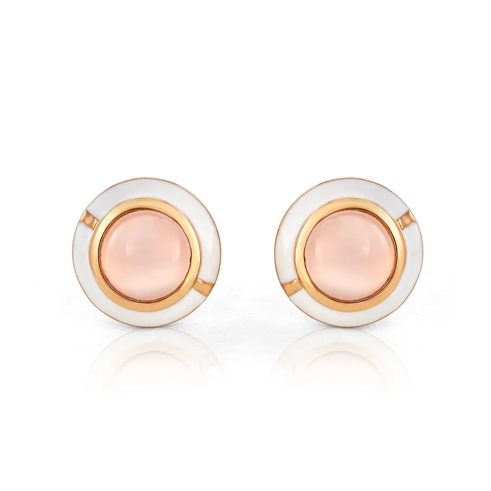MINI GEO PINK CHALCEDONY EARRING