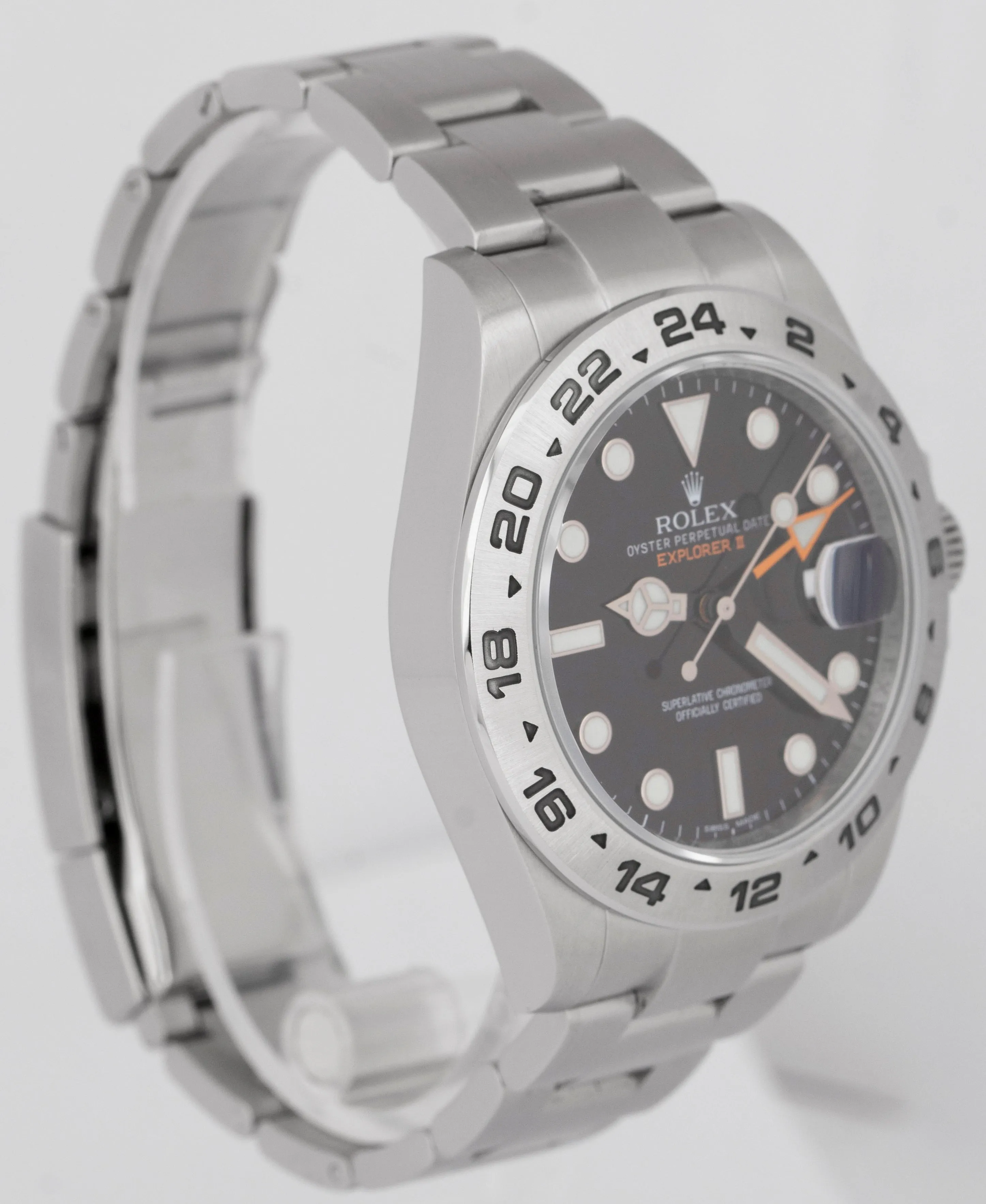 MINT PAPERS Rolex Explorer II Black 42mm Steel Orange GMT Date Watch 216570 BOX
