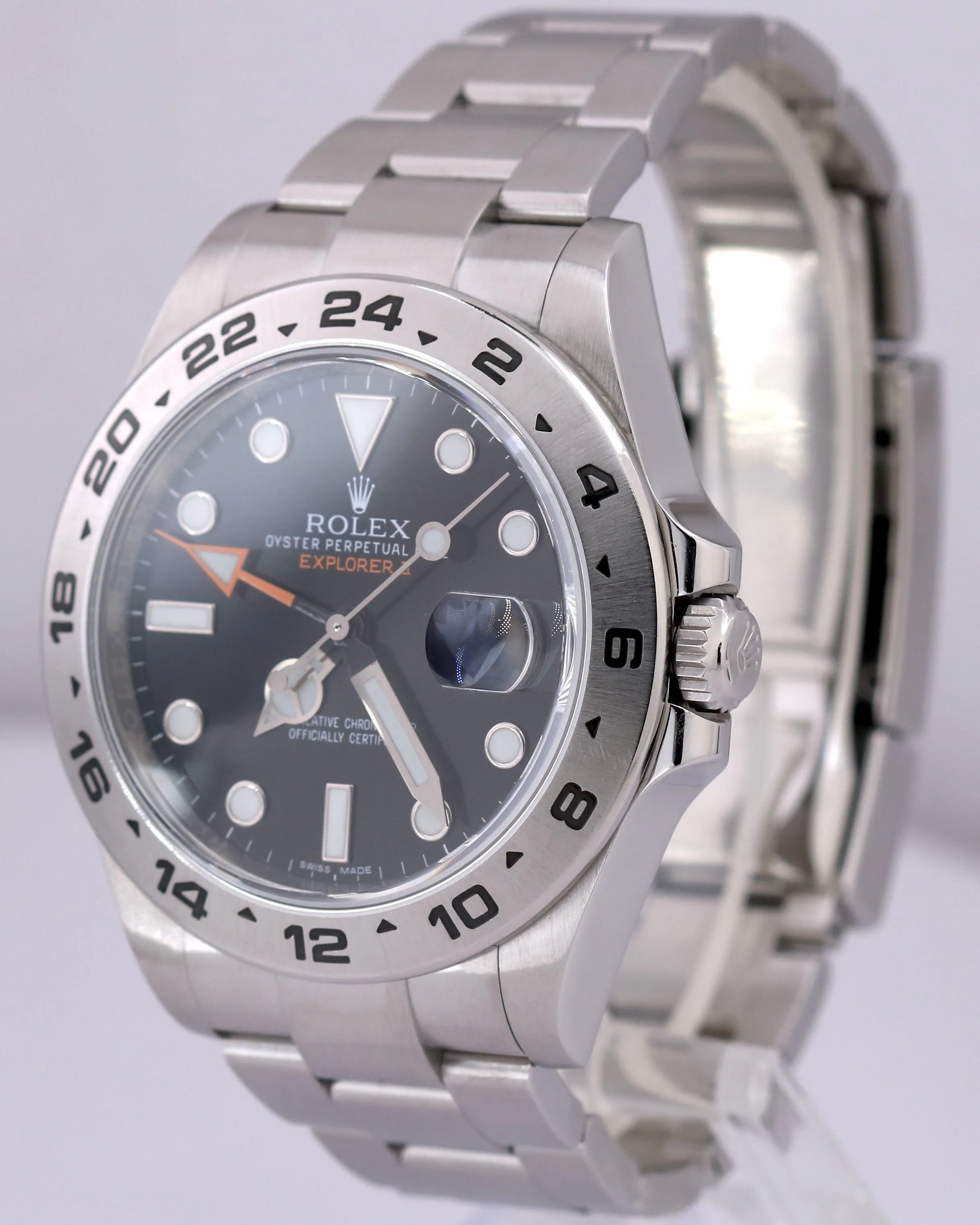 MINT Rolex Explorer II BLACK 42mm Stainless Steel Orange GMT Date Watch 216570