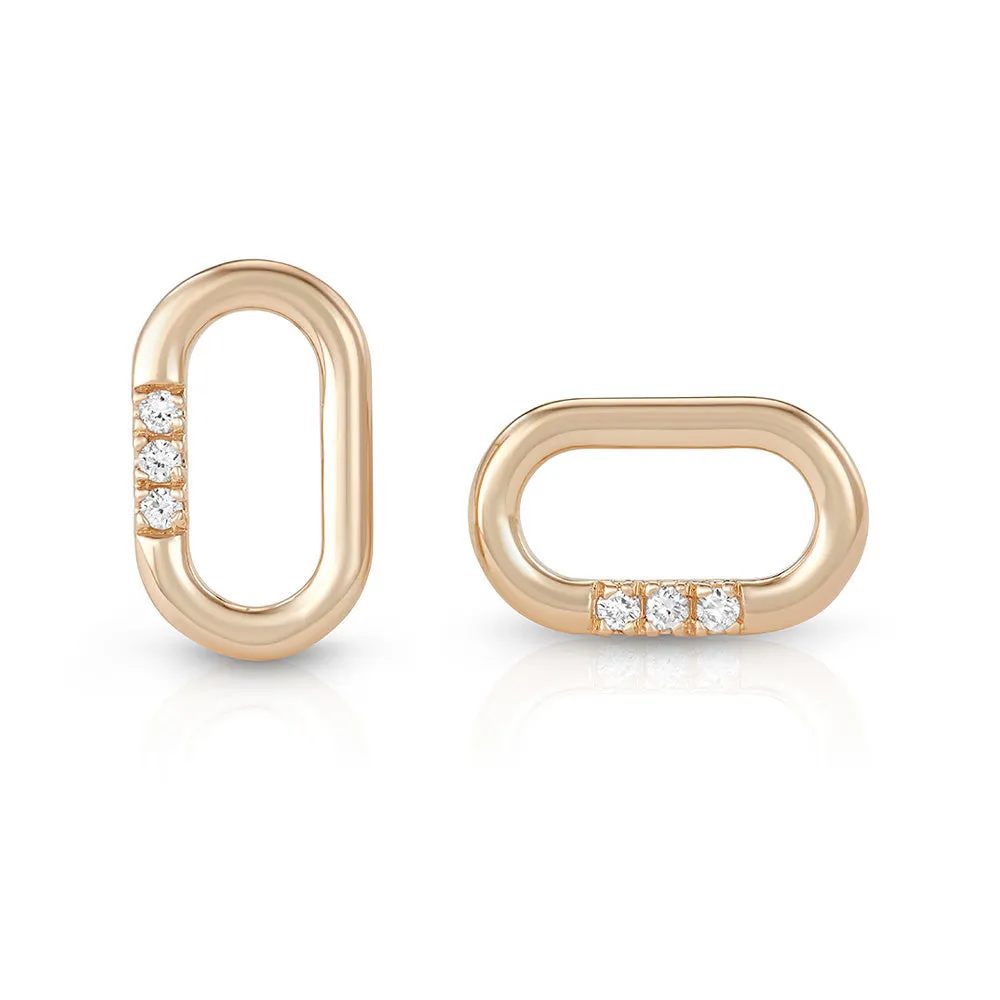 Modern Link Diamond earrings