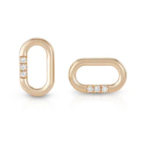 Modern Link Diamond earrings