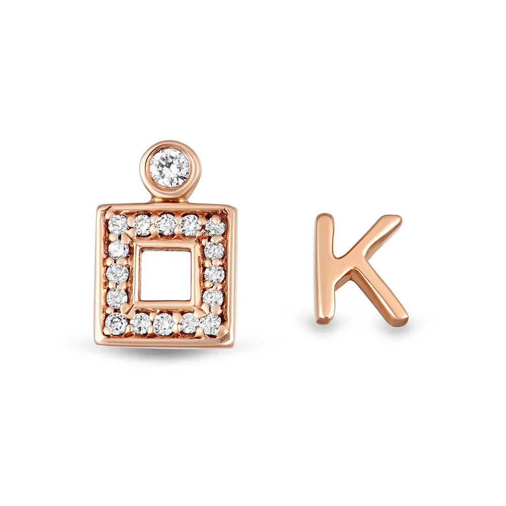 Modernist Initial Earring 'K'
