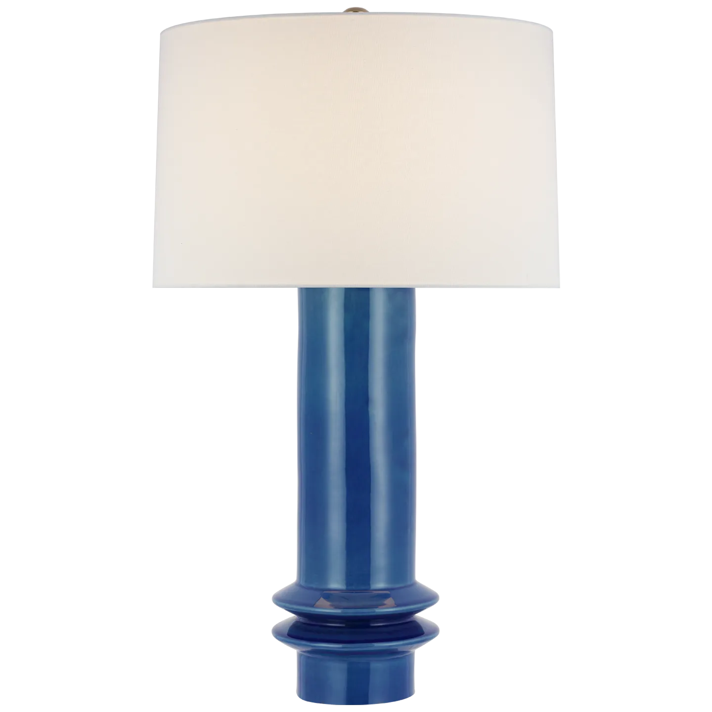 Montaigne Medium Table Lamp in Aqua Crackle with Linen Shade