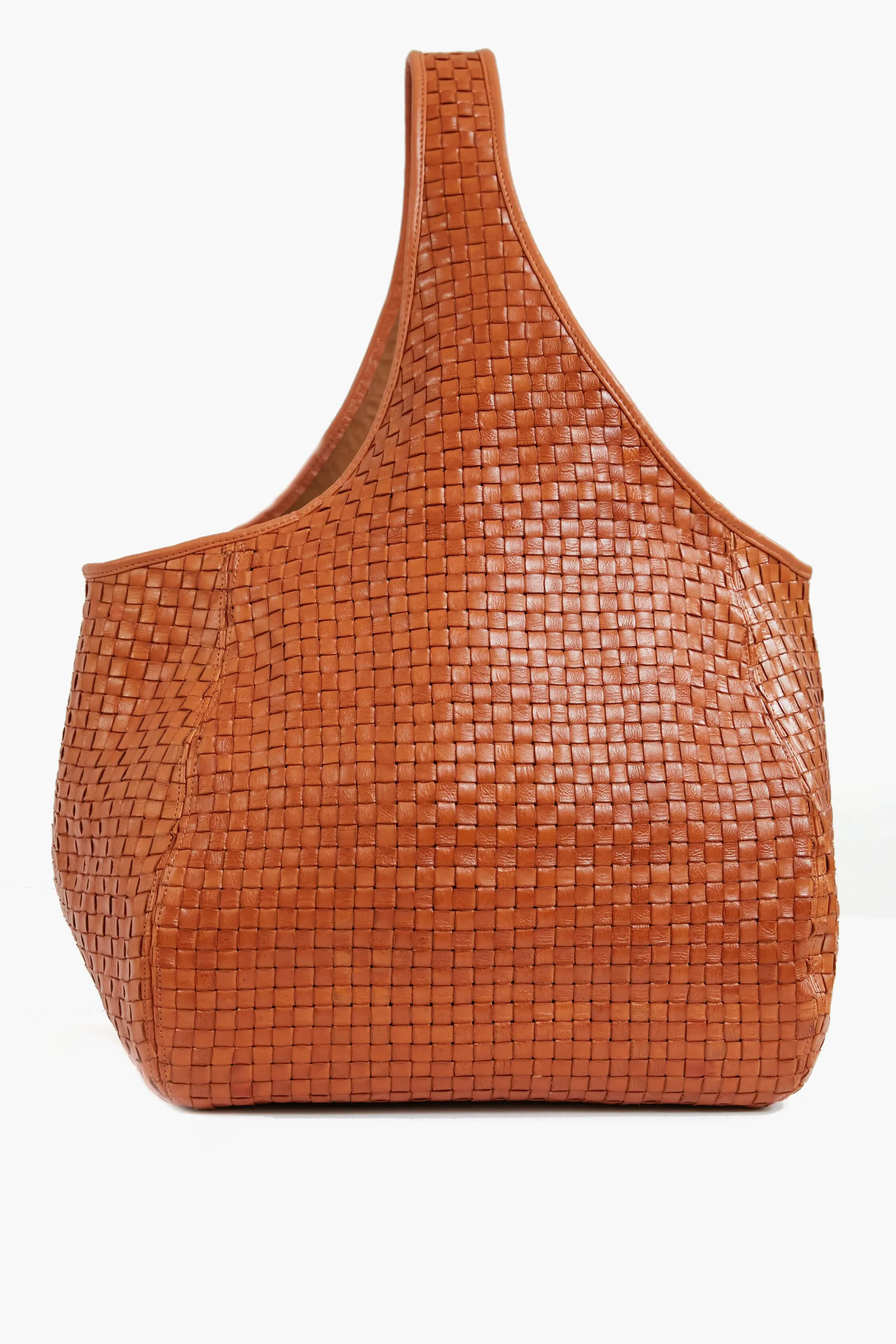 Natural Woven Checker Bando Bag