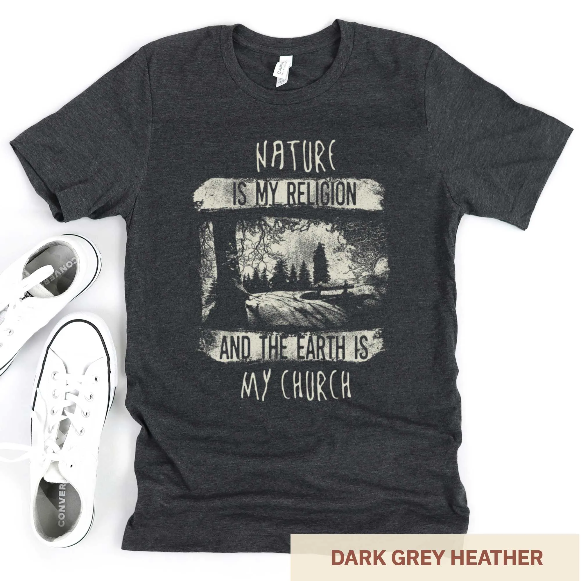 Nature is My Religion and the Earth is My Church - Adult Unisex Jersey Crew Tee