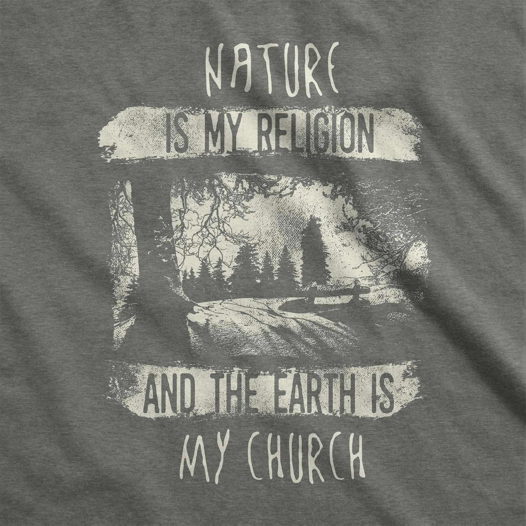 Nature is My Religion and the Earth is My Church - Adult Unisex Jersey Crew Tee