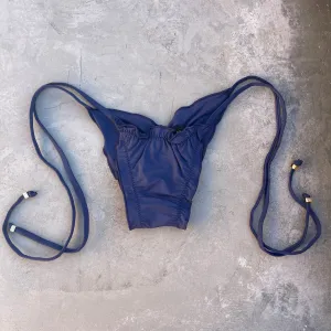 Navy Blue Ripple Side Tie Bottom